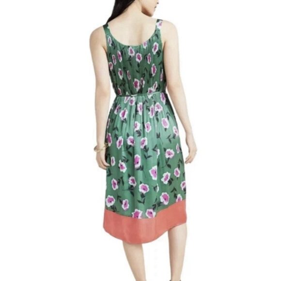 Anthropologie Mireille Pleated Floral Dress Small Colorful Capsule Minimalist - Picture 2 of 13